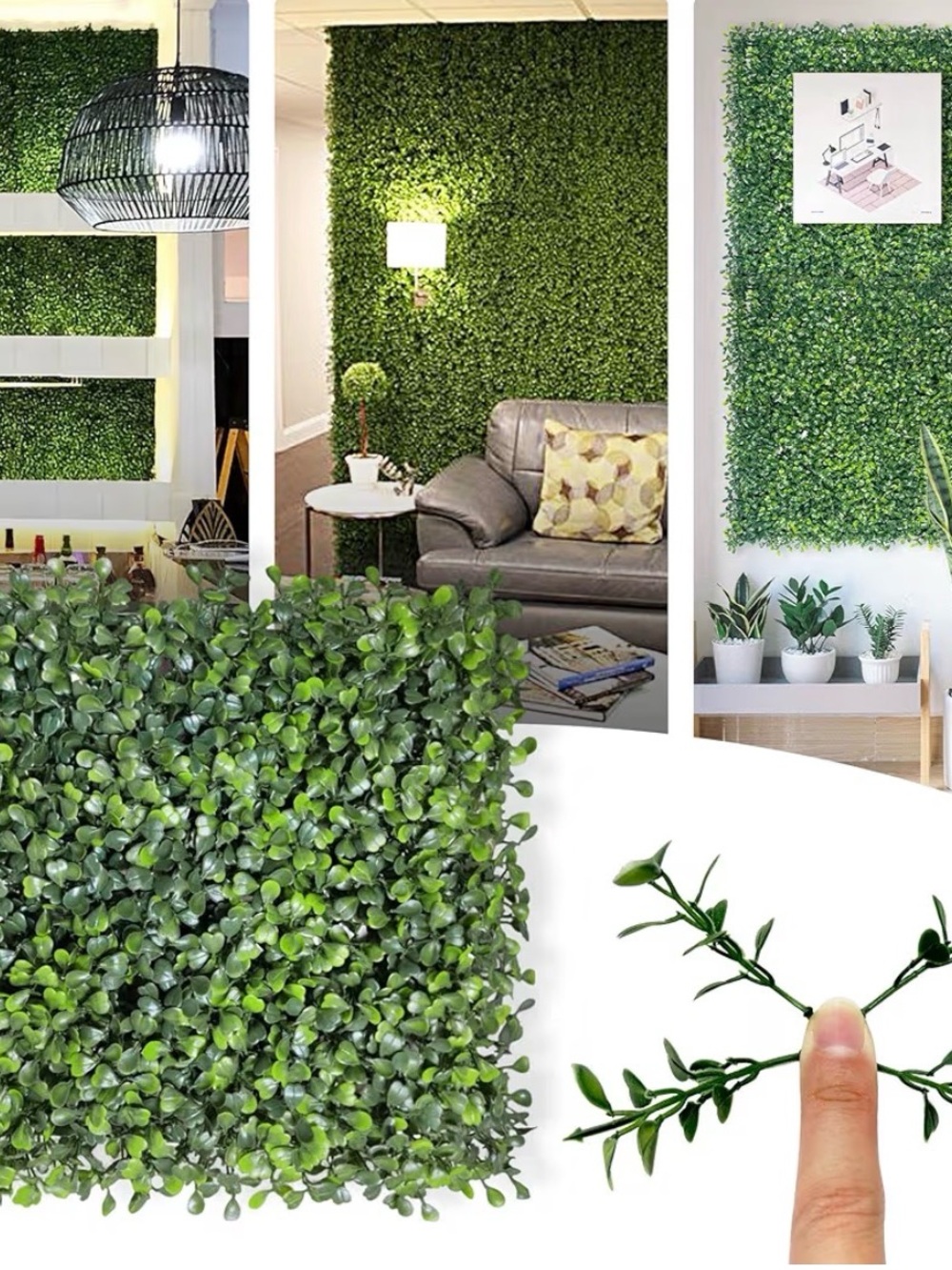 Lush Green Artificial Boxwood Wall Panel - Decorative Greenery